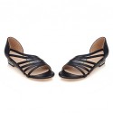Women's Shoes Leatherette Wedge Heel Comfort / Open Toe Sandals Office & Career / Dress / Casual Black / Blue / Pink